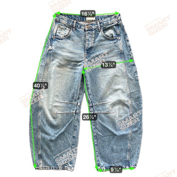 Free People We The Free Good Luck Mid-Rise Barrel Jeans Ultra Light Beam - 28 - Picture 5 of 5